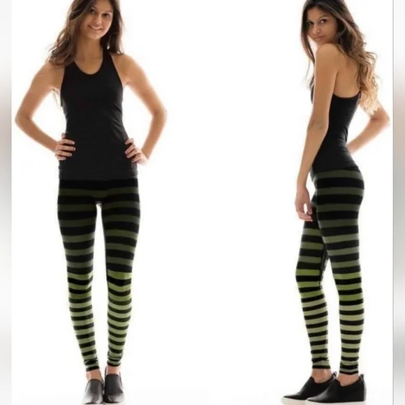 Maranda Stripe Sneaker Length Legging, Green Ombre 🪞